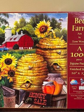 Sunsout Bee Farm TOM WOOD  1000-Piece Jigsaw Puzzle Complete